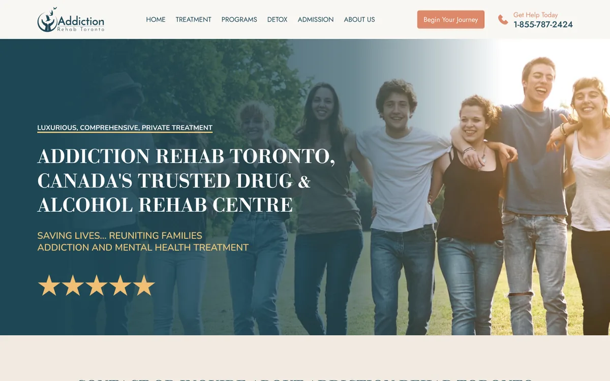 Addiction Rehab Toronto website design in Figma