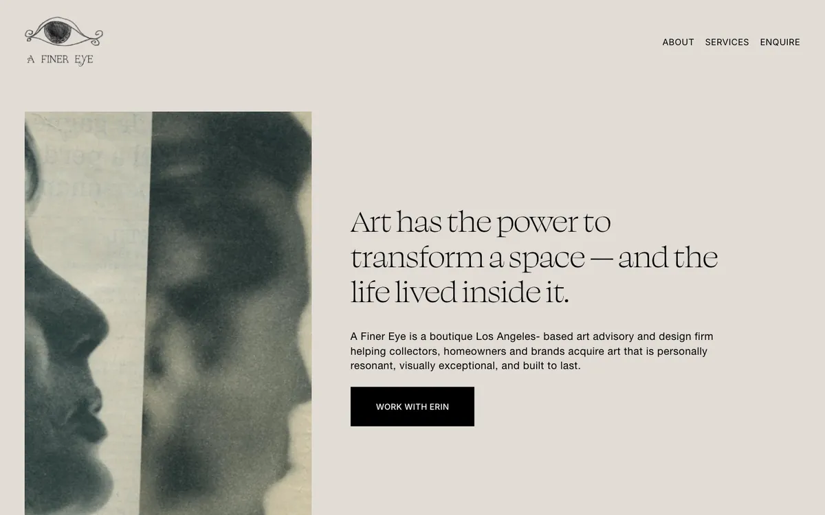 A Finer Eye website homepage