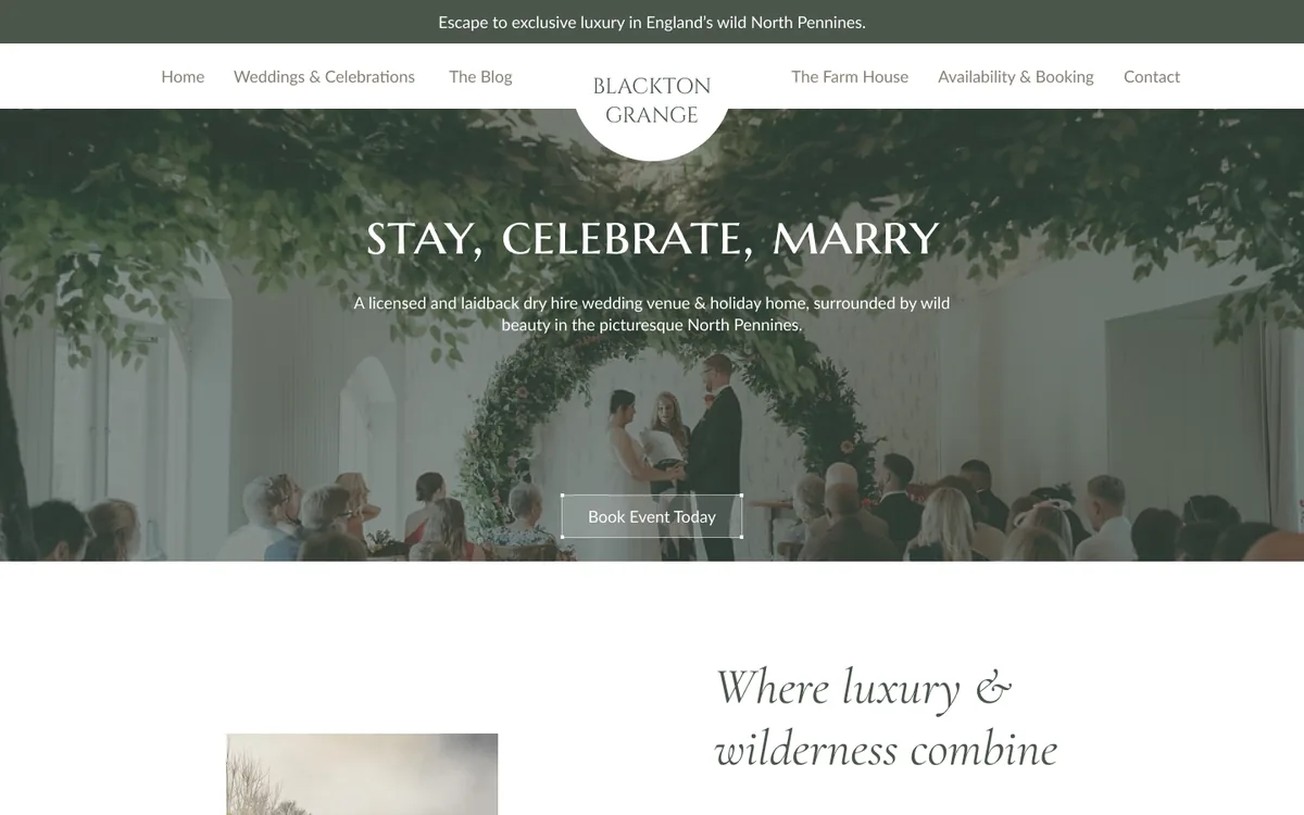 Blackton Grange website design in Figma