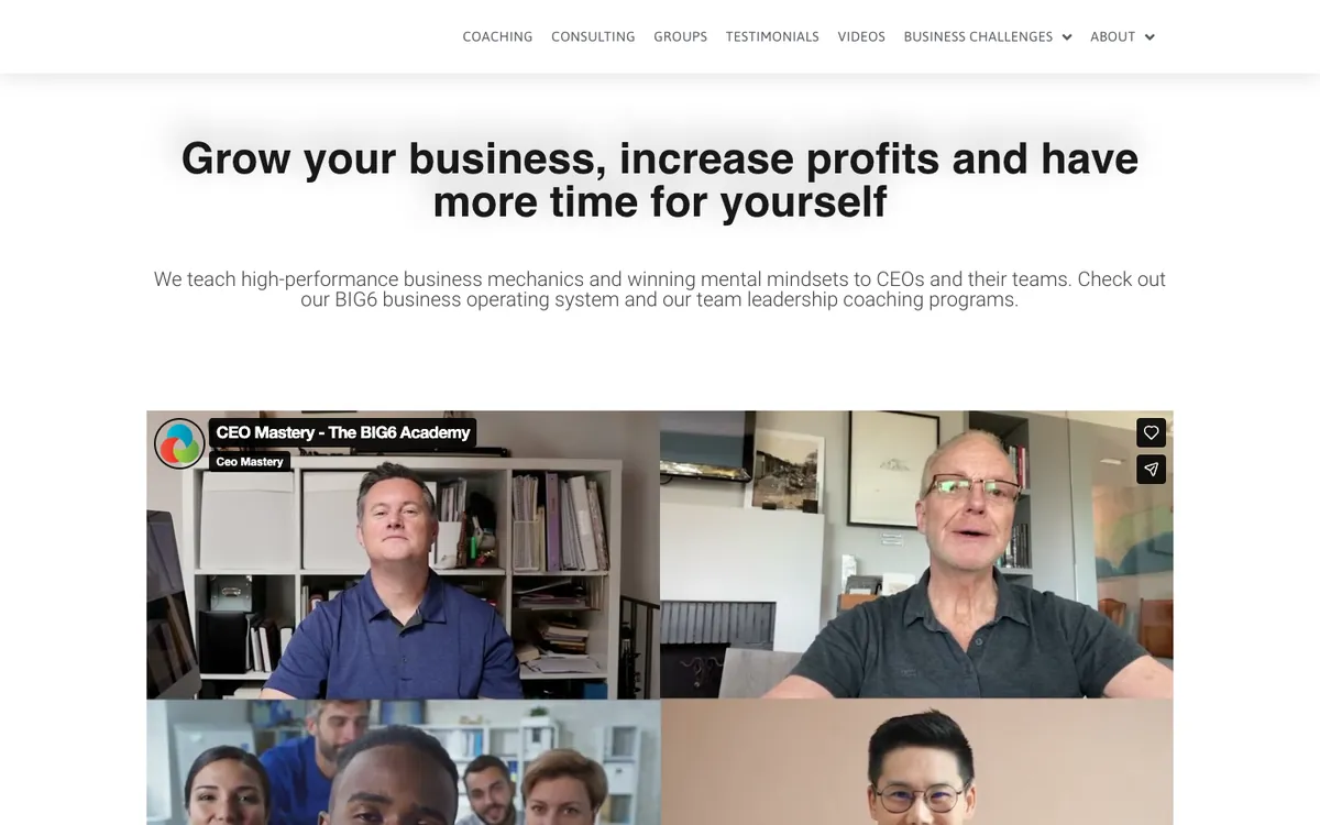 CEO Mastery website homepage