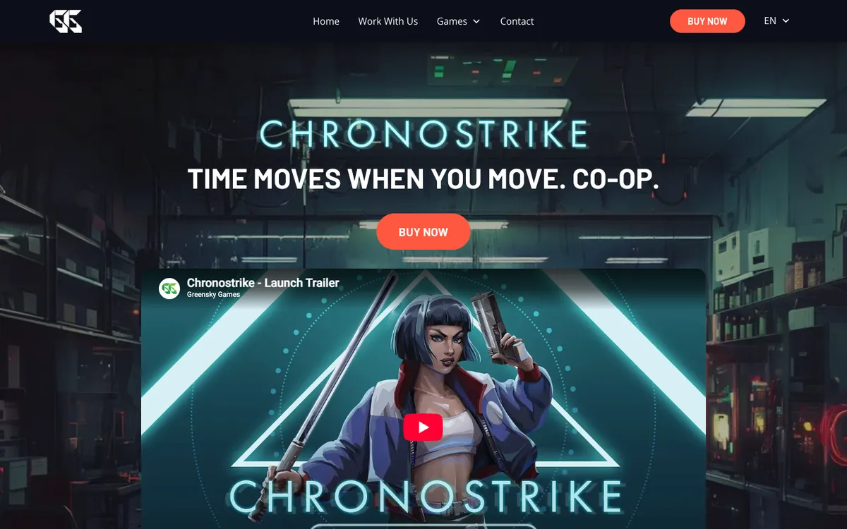 Chronostrike website homepage