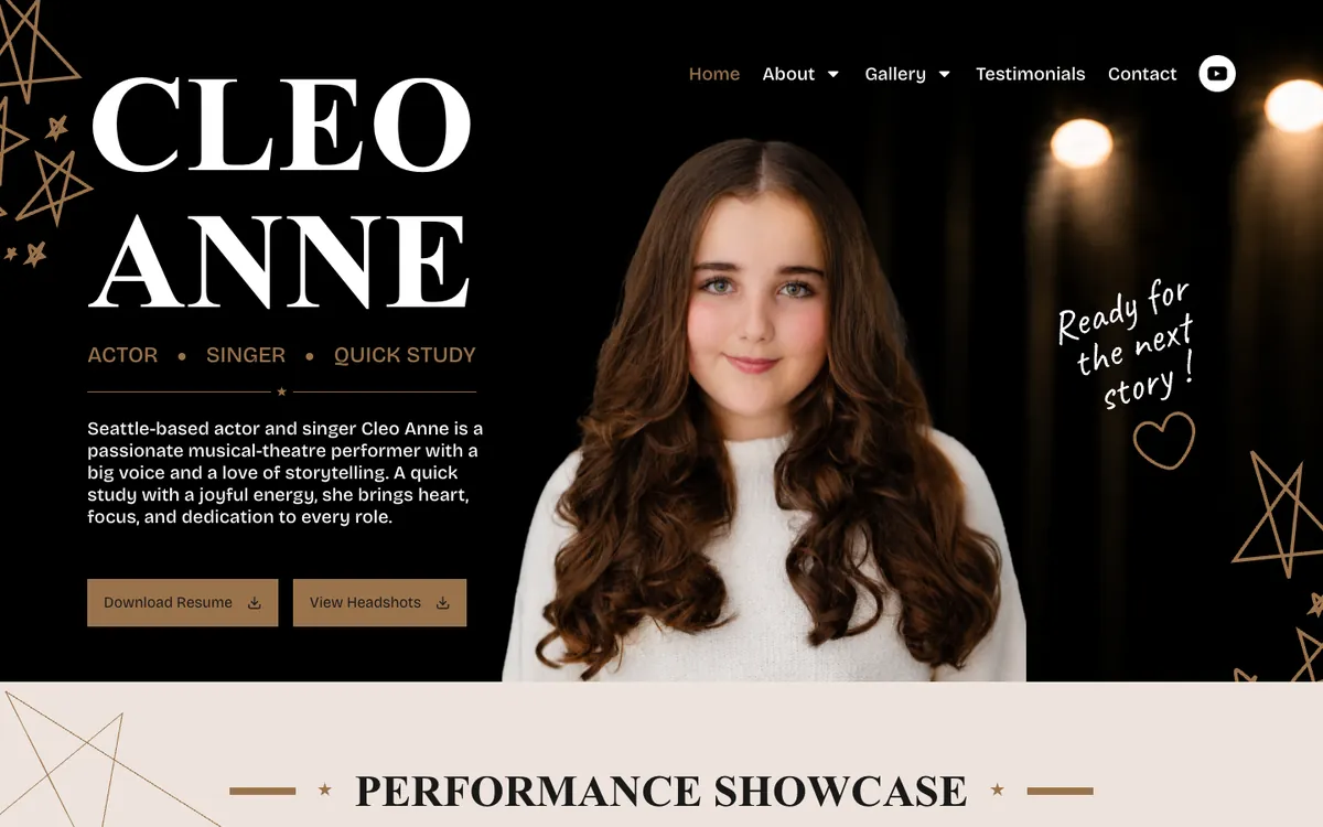 Cleo Anne website homepage