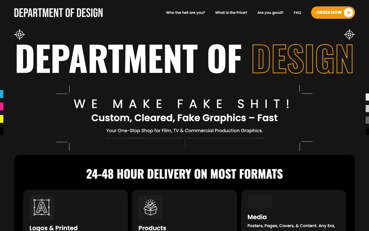Department of Design website homepage