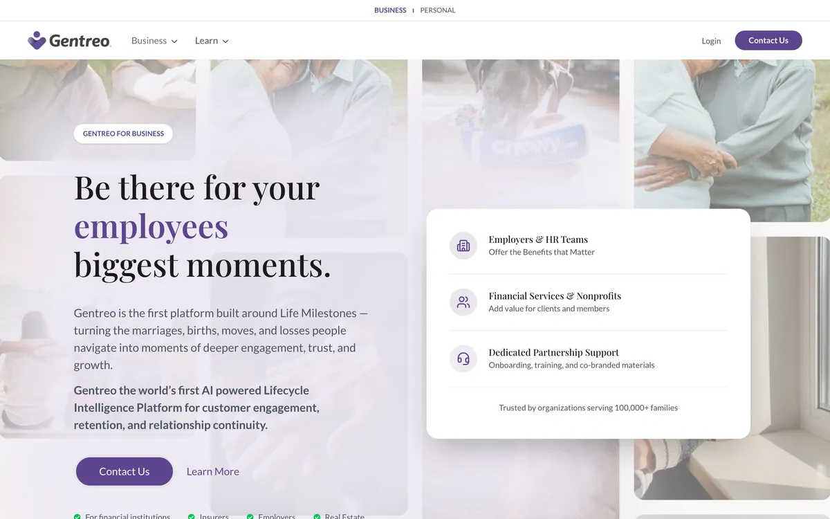 Gentreo website homepage