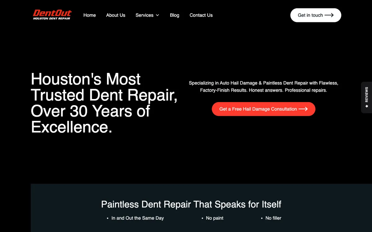 DentOut Houston website homepage