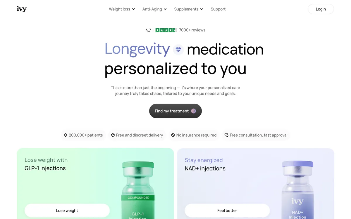 IvyRx website homepage