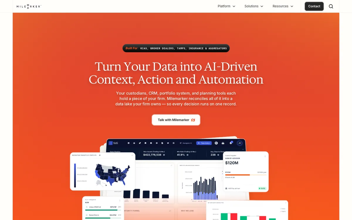 Milemarker website homepage