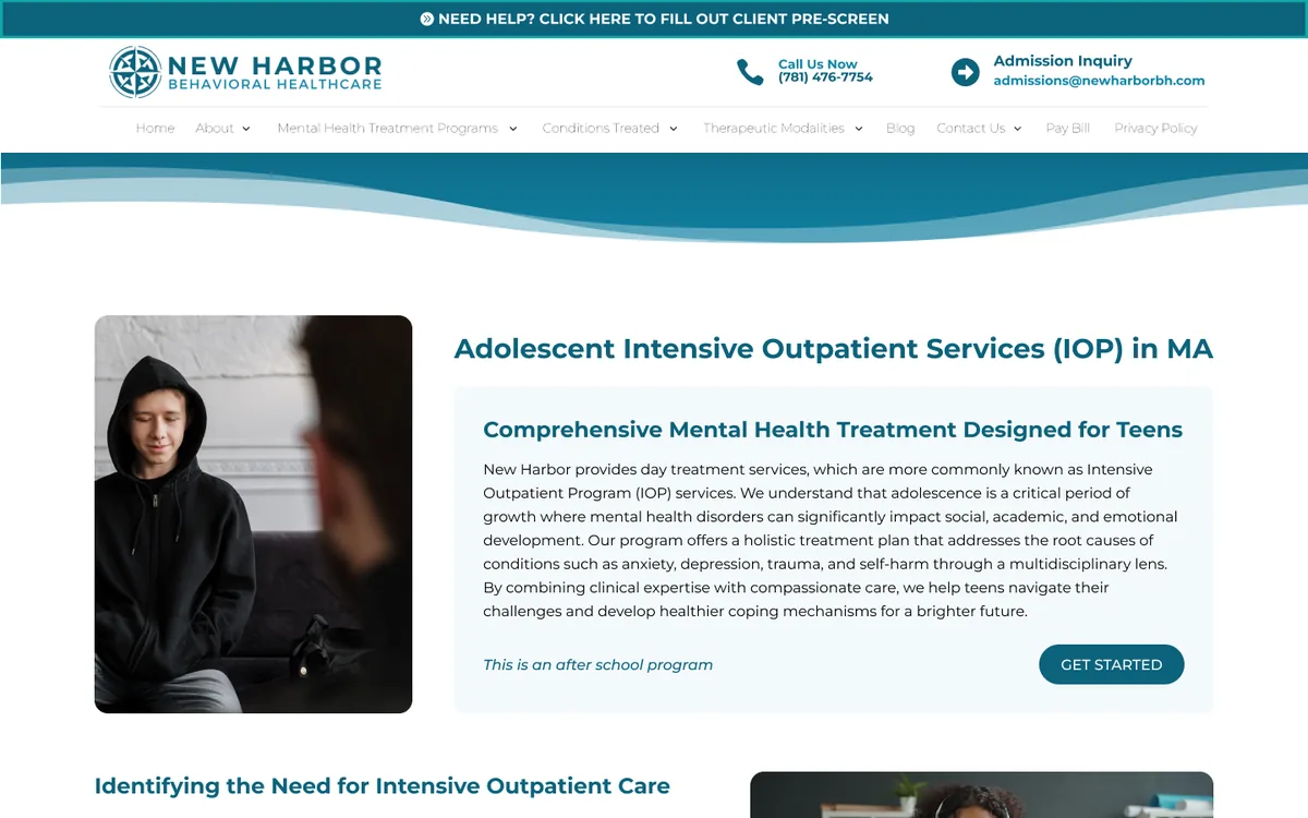 New Harbor Behavioral Healthcare website design in Figma