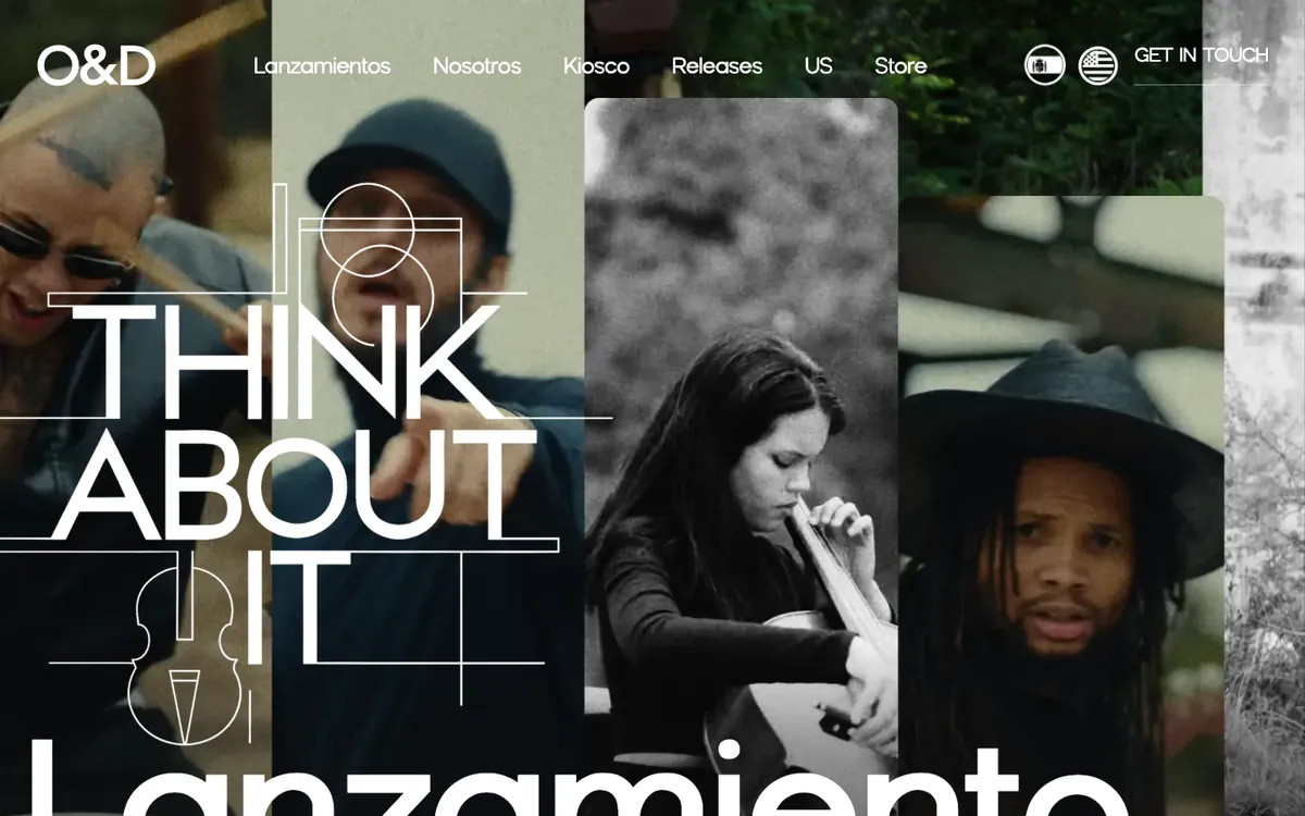 O&D Music website homepage