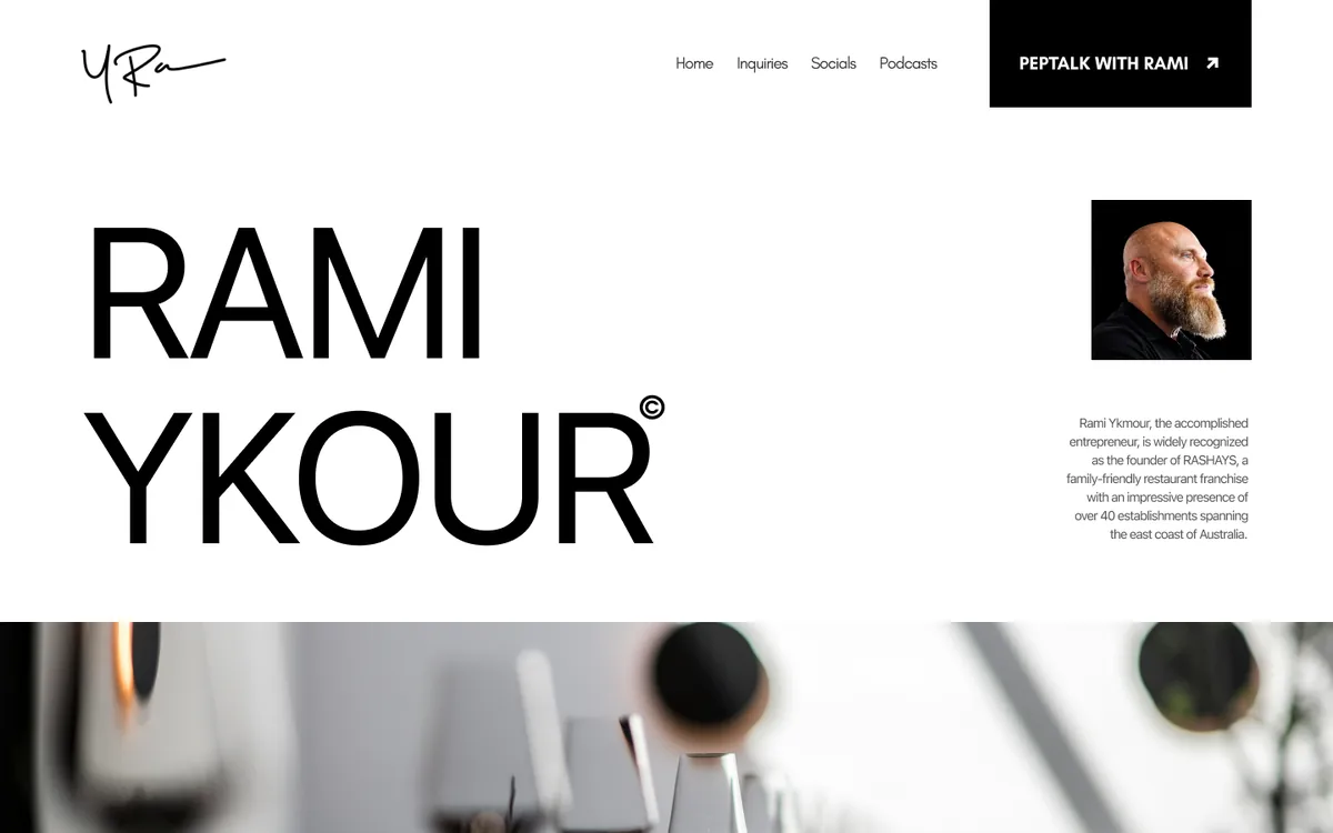 Rami Ykmour website design in Figma