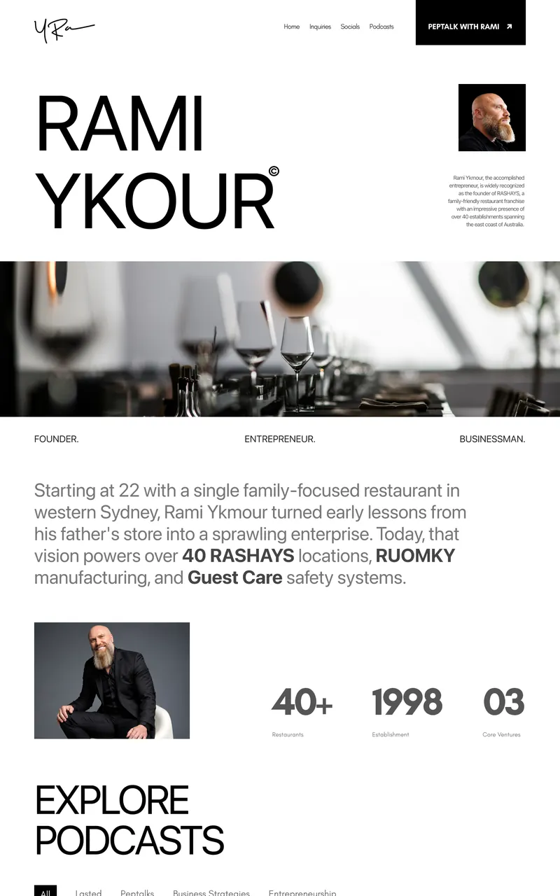 Rami Ykmour website design in Figma