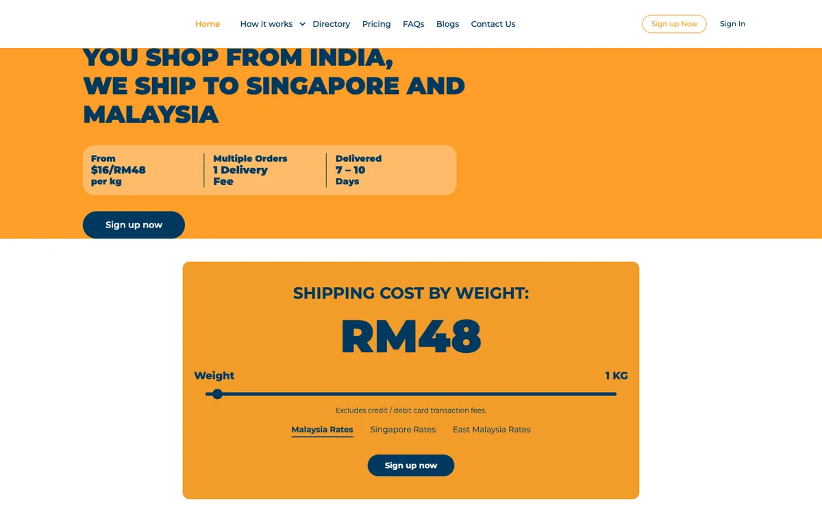 ShipIndia website homepage