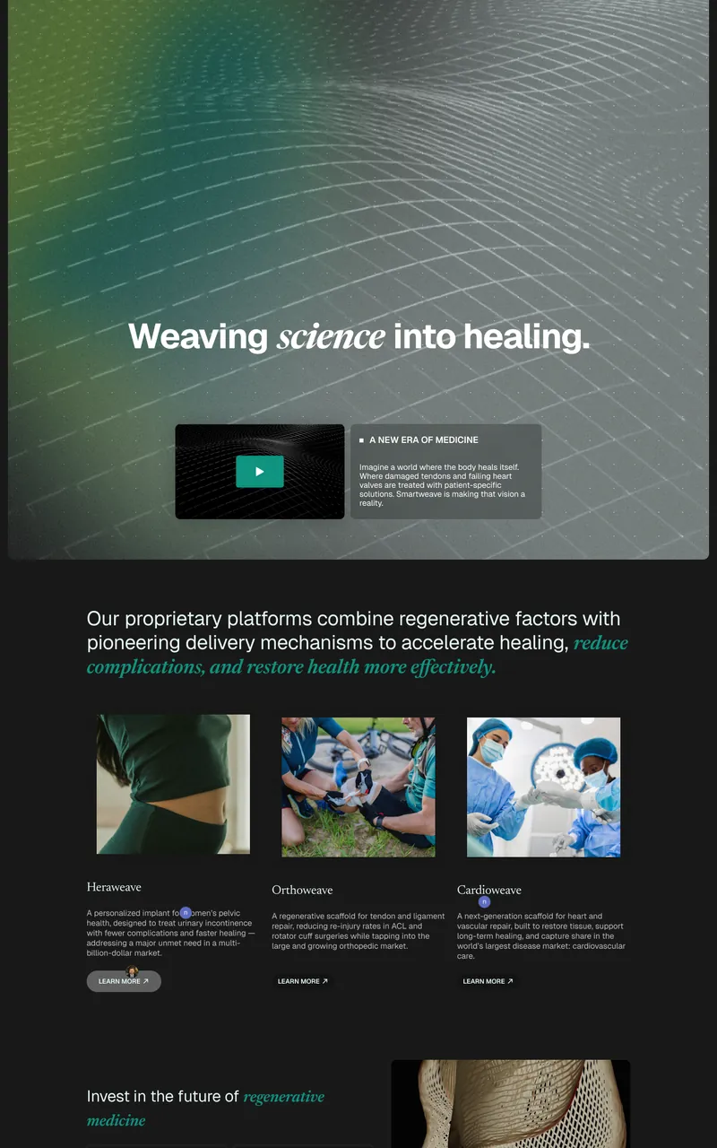 SmartWeave website design in Figma