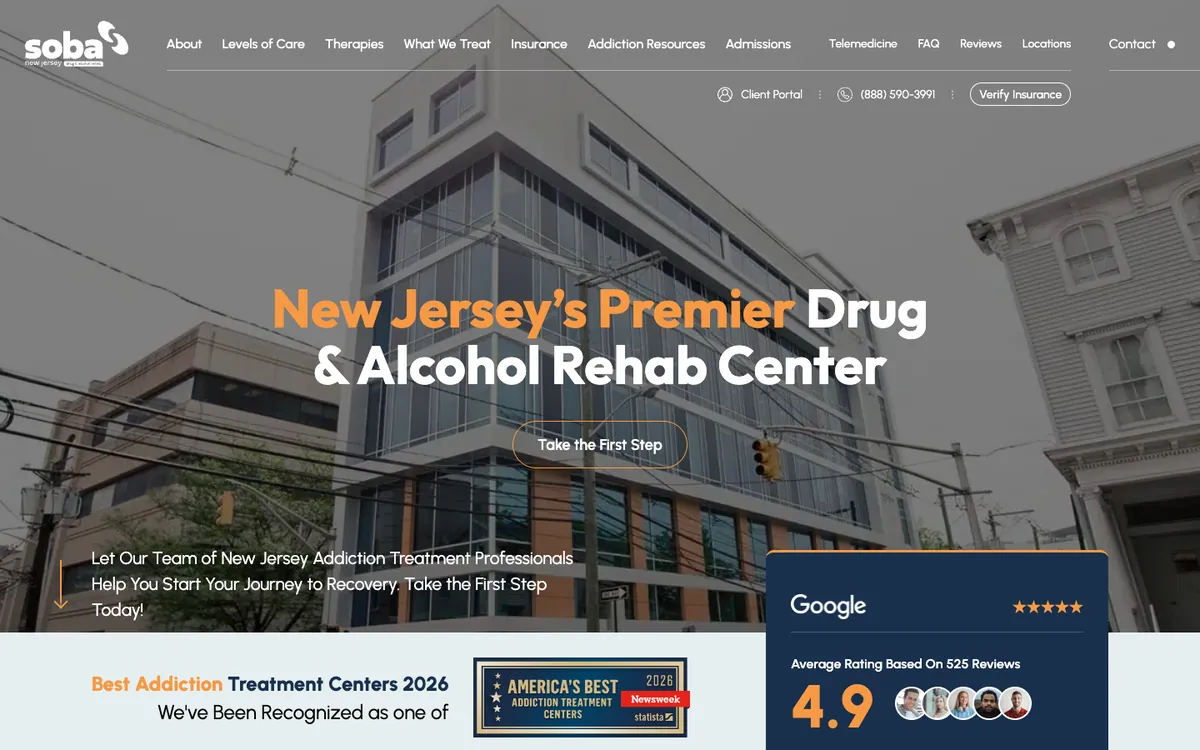 SOBA New Jersey website homepage