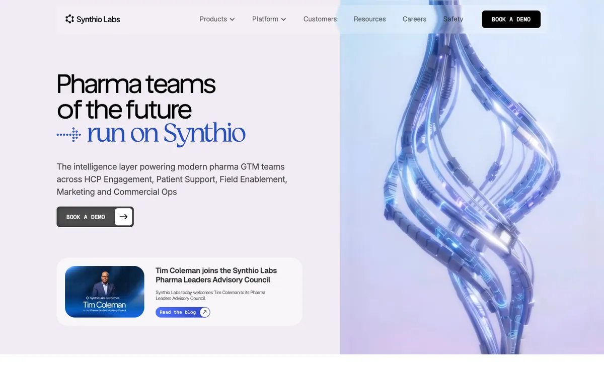 Synthio Labs website, built by Raja Sheryar Shahid