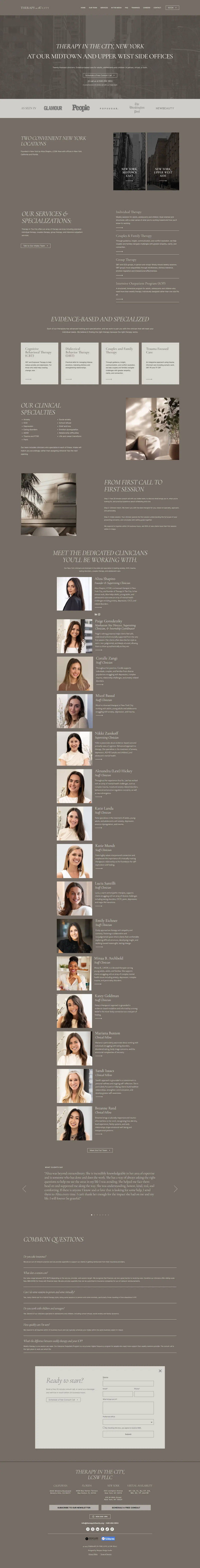 Therapy in the City full homepage design in Figma