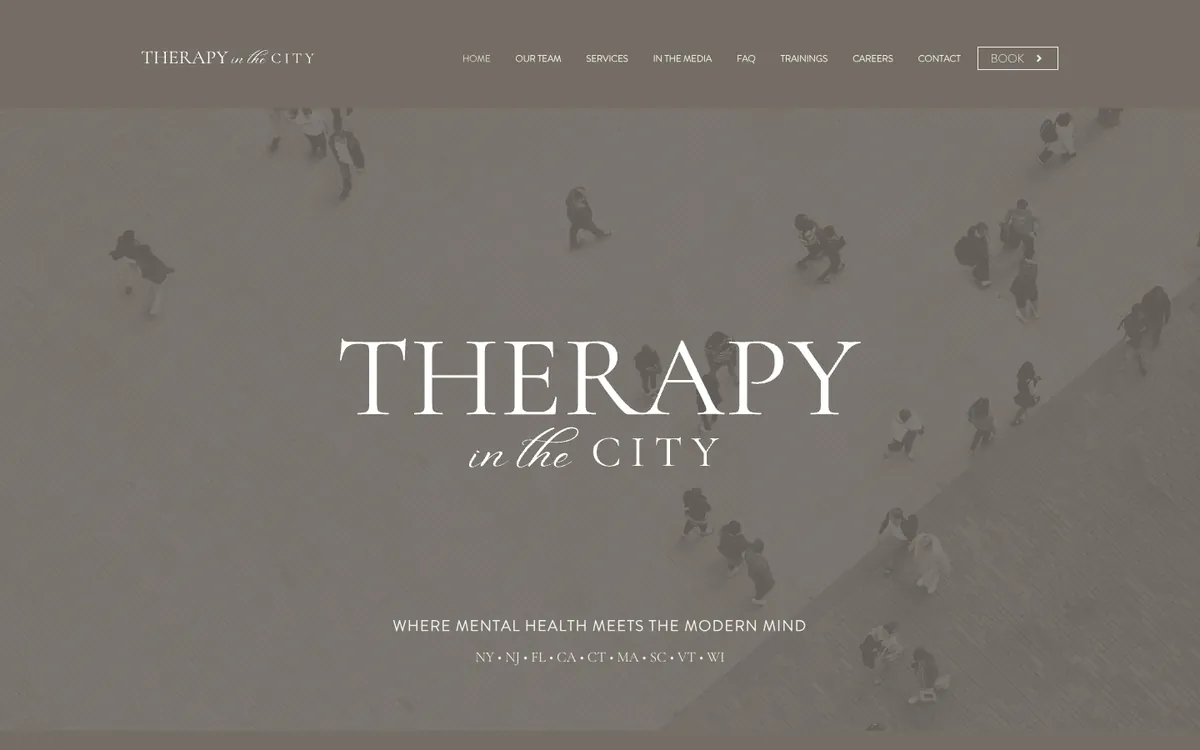 Therapy in the City website homepage