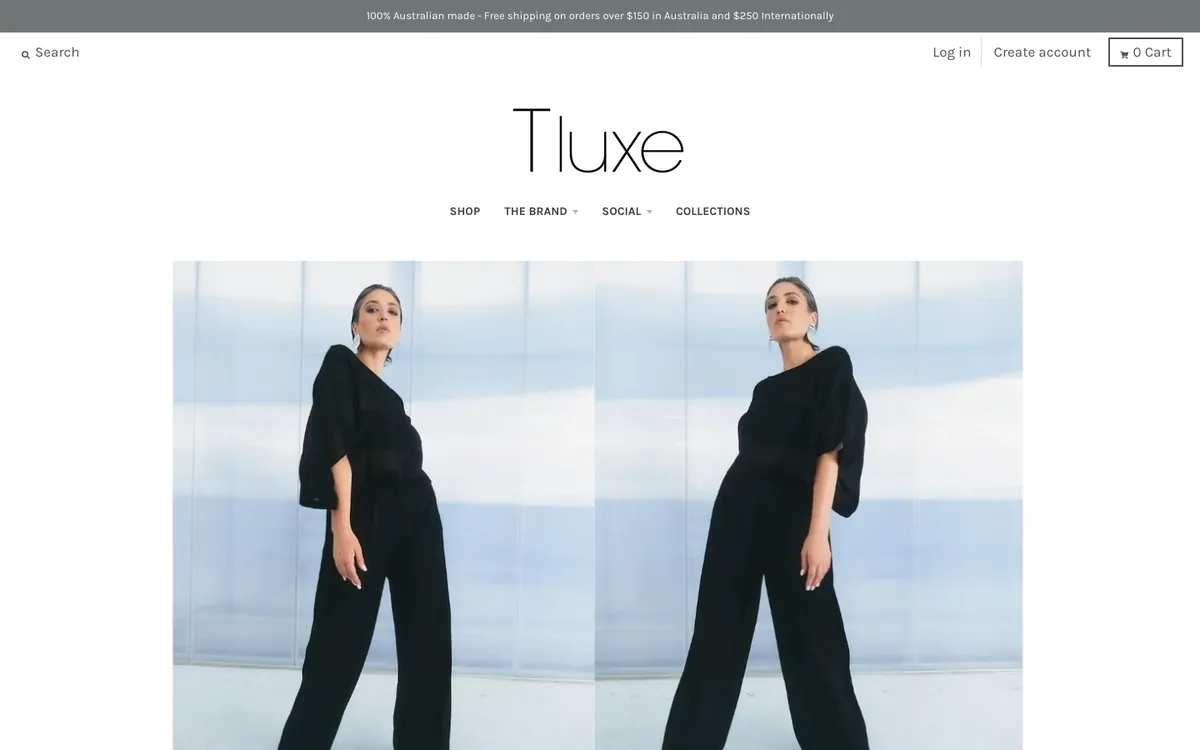 T-Luxe website homepage