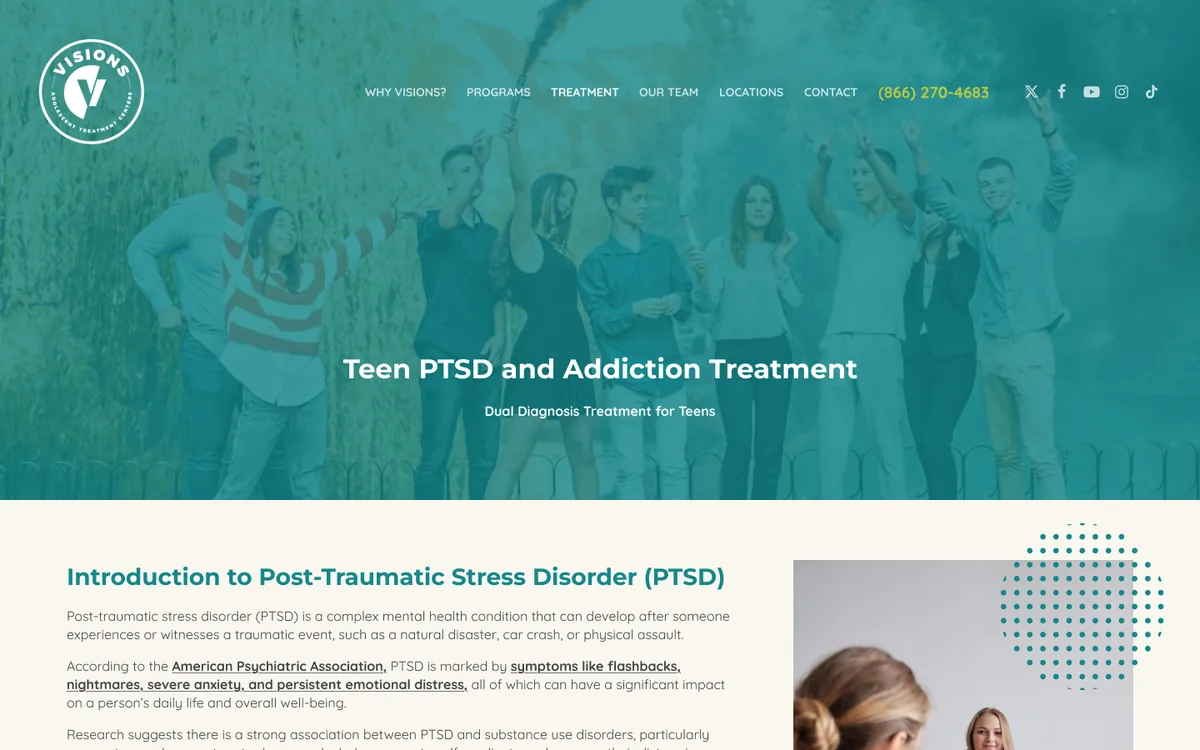 Visions Teen website design in Figma