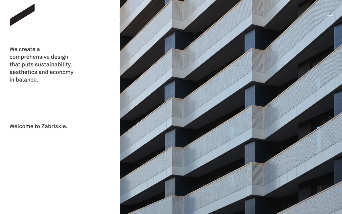 Zabriskie website homepage